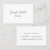 Aangepast modern handgeschreven script, eenvoudig visitekaartje (Voorkant / Achterkant)