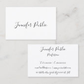 Aangepast modern handschrift script legant visitekaartje (Voorkant / Achterkant)