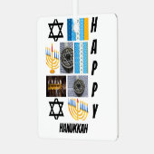 Aangepast Modern Hanukkah 9 Foto Collage Metalen Ornament (Voorkant links)