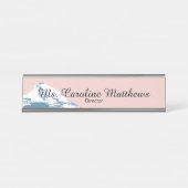 Aangepast modern hedendaags gebergte bureau naambordje (Voorkant)