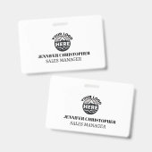 Aangepast modern ID minimalistisch personeel zakel Badge (Voor- en achterkant)