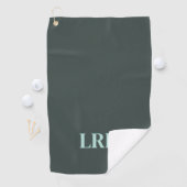 Aangepast Modern Initiaal Eenvoudig Monogram Groen Golfhanddoek (Insitu)