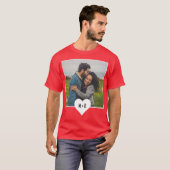 Aangepast modern Initiaal heart monogram foto's T-shirt (Voorkant volledig)