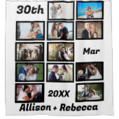 Aangepast modern Jubileum 12 Foto Douchegordijn (Voorkant)