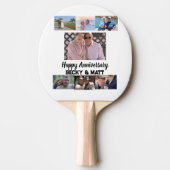 Aangepast modern Jubileum 7 Foto-collage Tafeltennisbatje (Voorkant)