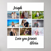 Aangepast modern Jubileum 9 Fotocollage Poster (Voorkant)