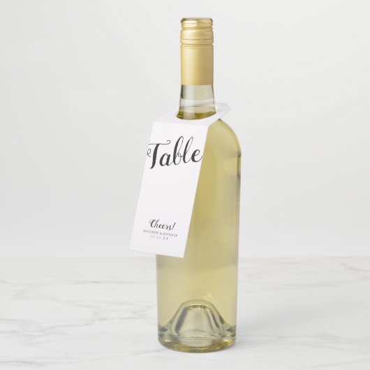 Aangepast modern kabelnummer voor script bruiloft flessenhanger (Schuin)