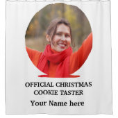 Aangepast modern kerstkoekje fotosjabloon douchegordijn (Voorkant)