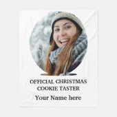 Aangepast modern kerstkoekje fotosjabloon fleece deken (Voorkant)