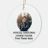 Aangepast modern kerstkoekje fotosjabloon keramisch ornament (Links)