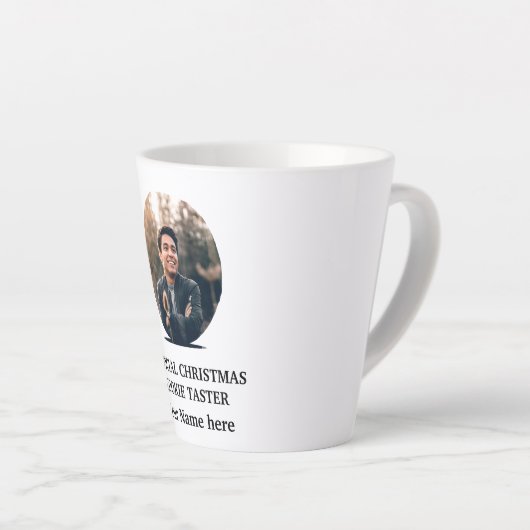 Aangepast modern kerstkoekje fotosjabloon latte mok (Rechterhoek)