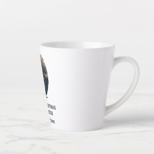 Aangepast modern kerstkoekje fotosjabloon latte mok (Rechts)