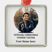 Aangepast modern kerstkoekje fotosjabloon metalen ornament (Voorkant)