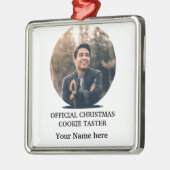 Aangepast modern kerstkoekje fotosjabloon metalen ornament (Links)