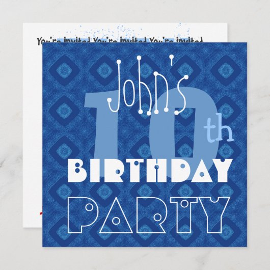 Aangepast modern Kind 10e verjaardag Blue Diamond  Kaart (Voorkant / Achterkant)