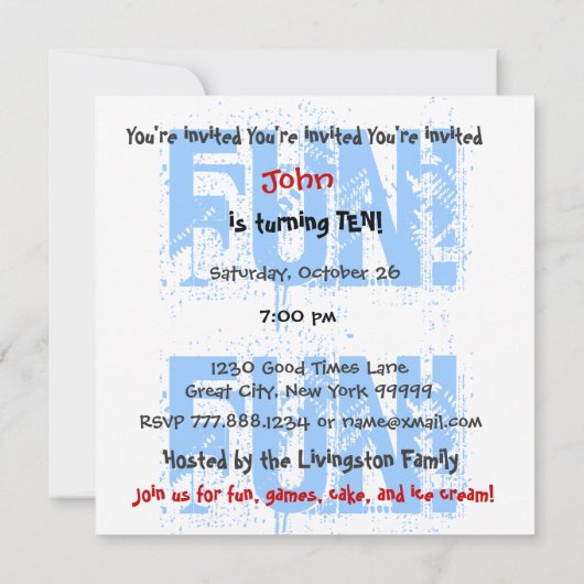 Aangepast modern Kind 10e verjaardag Blue Diamond Kaart (Achterkant)