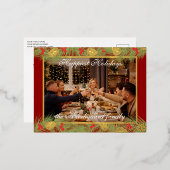 Aangepast, modern, klassiek, heerlijk goud folie feestdagen briefkaart (Voorkant / Achterkant)