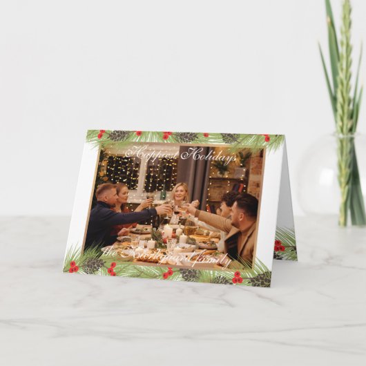 Aangepast, modern, klassiek ontwerp het gelukkigst feestdagen kaart (Voorkant)