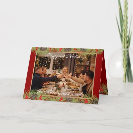 Aangepast, modern, klassiek ontwerp het gelukkigst feestdagen kaart (Voorkant)