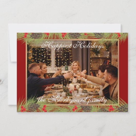 Aangepast, modern, klassiek ontwerp het gelukkigst feestdagenkaart (Voorkant)