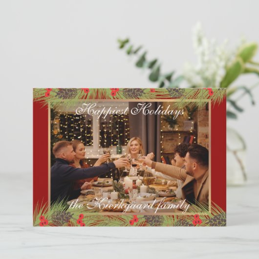 Aangepast, modern, klassiek ontwerp het gelukkigst feestdagenkaart (Staand voorkant)