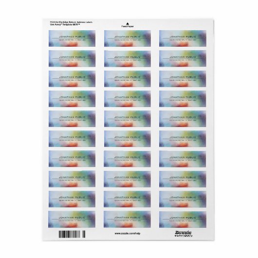 Aangepast modern, kleurrijk Abstract Art elegant l Etiket (Full Sheet)