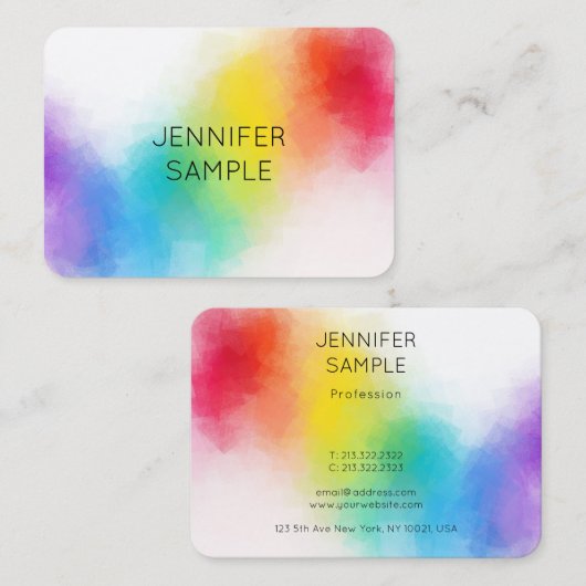 Aangepast modern, kleurrijk design elegant Profess Visitekaartje (Voorkant / Achterkant)