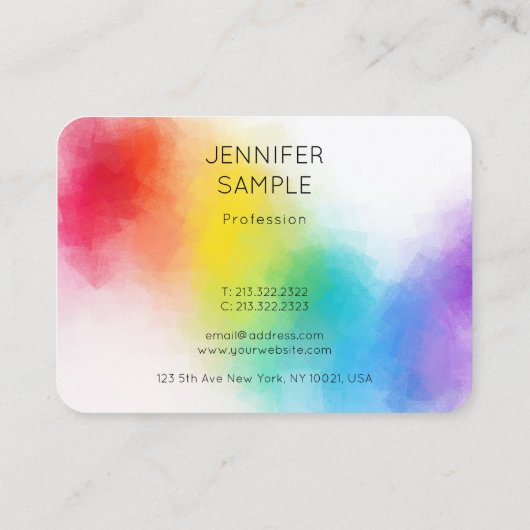 Aangepast modern, kleurrijk design elegant Profess Visitekaartje (Achterkant)