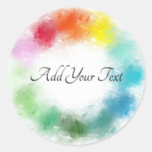 Aangepast modern kleurrijk handschrift voor Sjablo Ronde Sticker