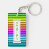 Aangepast modern kleurrijk regenboogstrips sleutelhanger (achterkant)