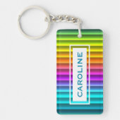 Aangepast modern kleurrijk regenboogstrips sleutelhanger (Voorkant)
