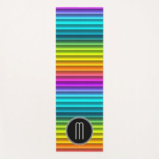 Aangepast modern kleurrijk regenboogstrips yogamat (Voorkant)
