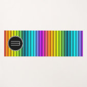 Aangepast modern kleurrijk regenboogstrips yogamat (Voorkant (horizontaal))