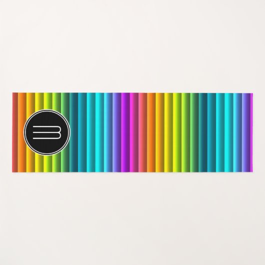 Aangepast modern kleurrijk regenboogstrips yogamat (Voorkant (horizontaal))