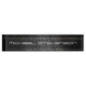 Aangepast modern lederen-effect bedrijfsnaam naambordje (Voorkant)