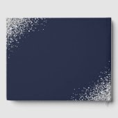 Aangepast modern marineblauw en zilveren glitter b gastenboek (Achterkant)