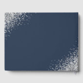 Aangepast modern marineblauw en zilveren glitter b gastenboek (Achterkant)