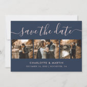 Aangepast modern marineslauw en Blush Weddenschap  Save The Date (Voorkant)