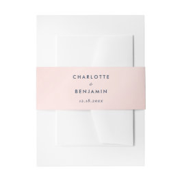 Aangepast modern marineslauw en blush Wedding Uitnodigingen Wikkel