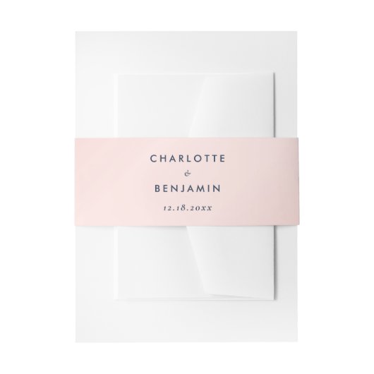 Aangepast modern marineslauw en blush Wedding Uitnodigingen Wikkel (Voorkant Voorbeeld)