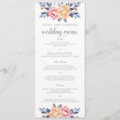 Aangepast modern menu Floral Weddenschap (Voorkant)