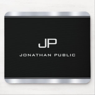 Aangepast modern metallisch zilver model muismat