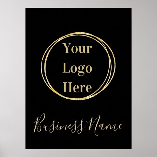 Aangepast, modern, minimaal zwart Gold Business Poster (Voorkant)