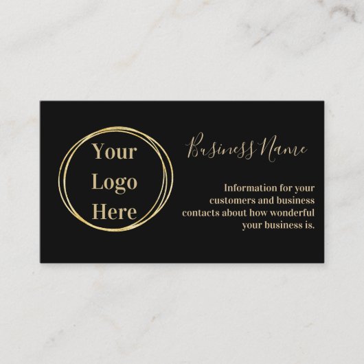 Aangepast, modern, minimaal zwart goud visitekaartje (Voorkant)
