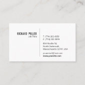 Aangepast modern minimalistisch, donkergrijs, visitekaartje (Voorkant)