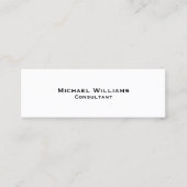 Aangepast, modern, minimalistisch, eenvoudig wit mini visitekaartje (Voorkant)