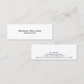 Aangepast, modern, minimalistisch, eenvoudig wit mini visitekaartje (Voorkant / Achterkant)