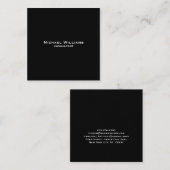 Aangepast, modern, minimalistisch, eenvoudig zwart vierkante visitekaartje (Voorkant / Achterkant)