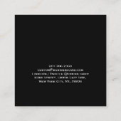 Aangepast, modern, minimalistisch, eenvoudig zwart vierkante visitekaartje (Achterkant)