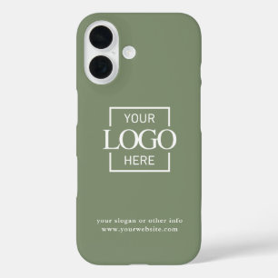 Aangepast modern minimalistisch logo zakelijk bran iPhone 16 hoesje